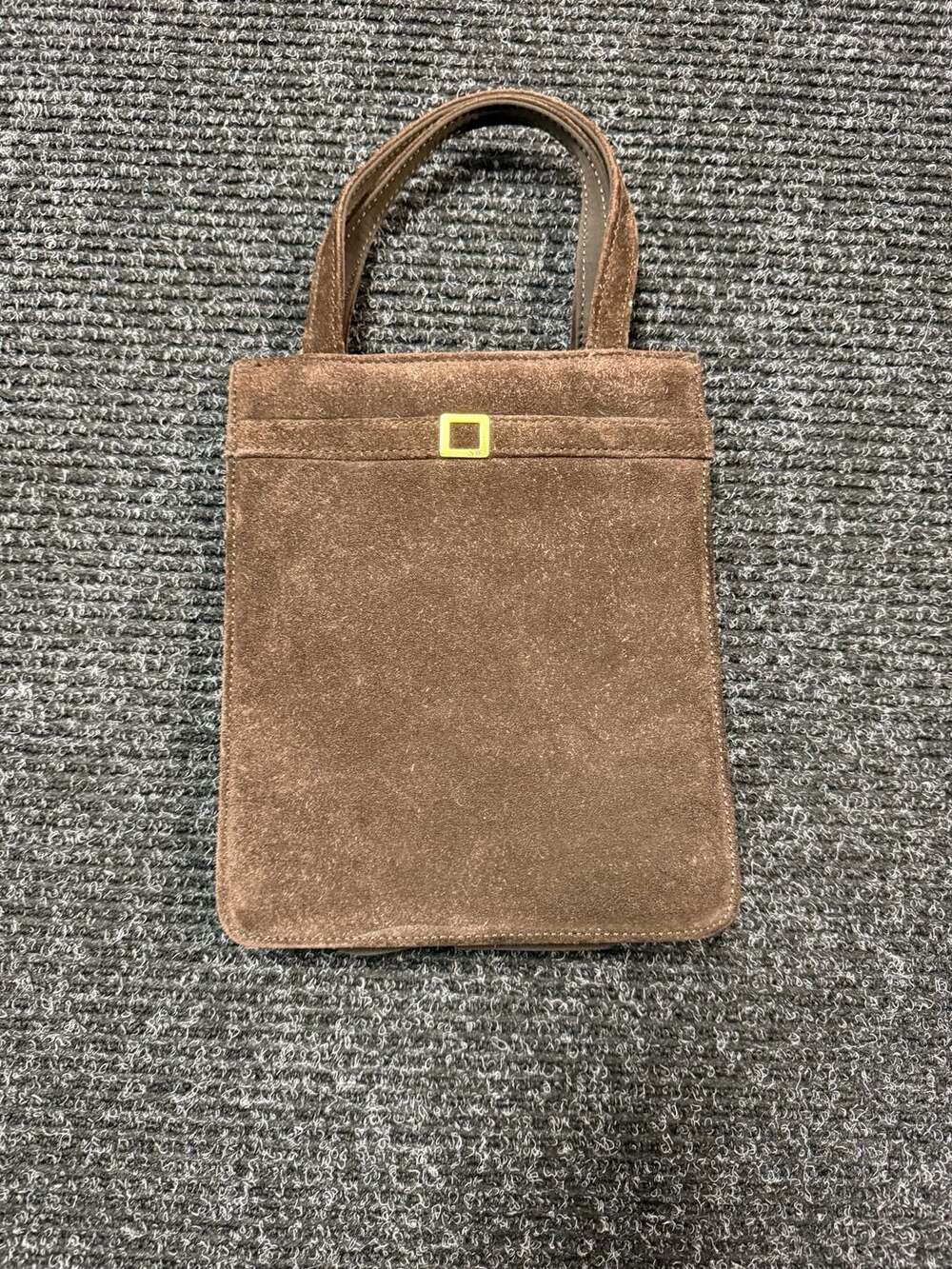 Old Money Classic Preppy Vintage Nine West Brown Suede Mini Tote Handbag with Go